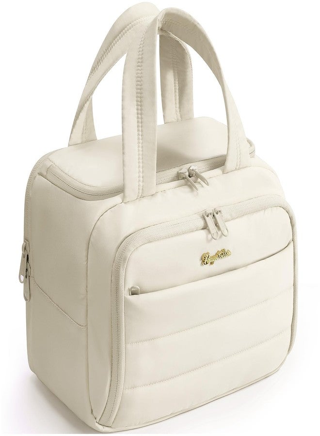 Bagstellar Travel Toiletry Bag, Lightweight Wide-open Large Puffy Toiletry Bag for Women, Quilted Makeup Bag Organizer Water-resistant Cosmetic Bag with Handle for Toiletries, Essentials, Accessories - Image 1